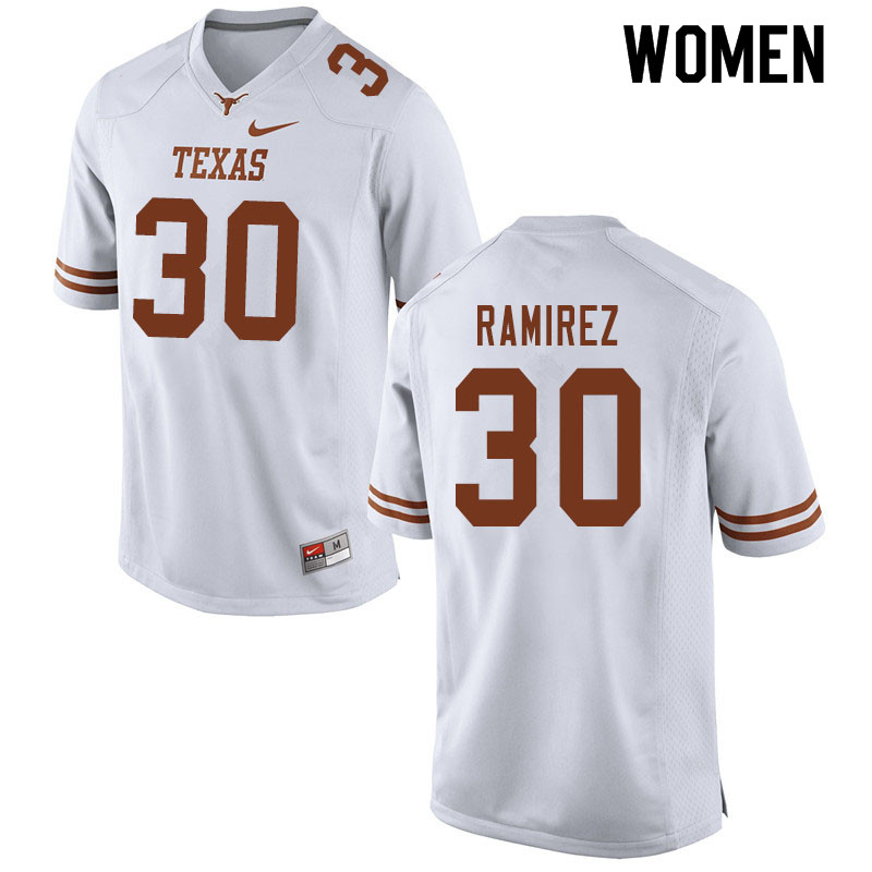 Women #30 Mason Ramirez Texas Longhorns College Football Jerseys Sale-White